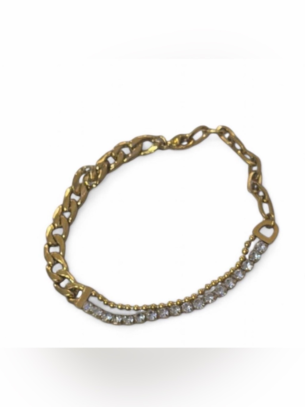 & Other Stories Gold Chain Bracelet with Clear Crystal Row
